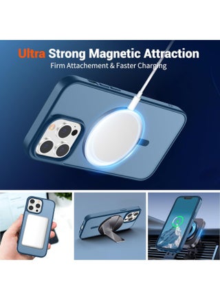 Magnetic Case for iPhone 13 Pro Max (Shockproof & Slim) Matte Hard Back Cover with high-Grade Protection | Dark Blue - view 3