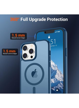Magnetic Case for iPhone 13 Pro Max (Shockproof & Slim) Matte Hard Back Cover with high-Grade Protection | Dark Blue - view 2