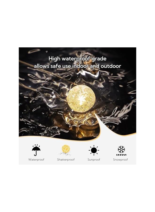 The Bros Globe String Lights,10FT 30 LED Decorative Christmas Lights, Crystal Crackle Ball Lights,USB Twinkle Fairy Lights for Bedroom,Indoor,Outdoor,Classroom,Wedding,Party,Garden,Warm White  - Image 4