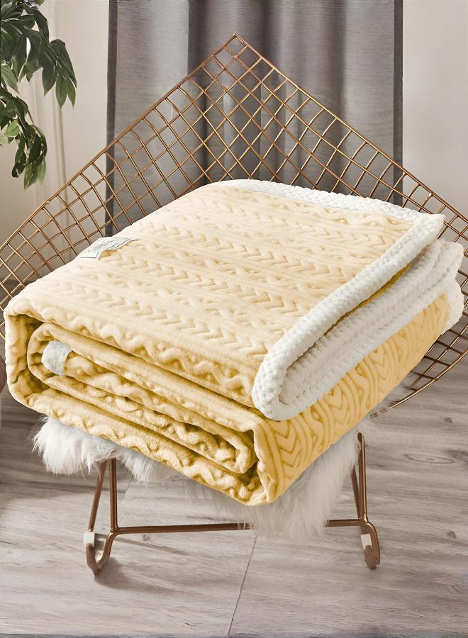 Extra-thick, warm winter lambswool coral fleece blanket — an exceptionally soft and cosy sofa throw, crafted from premium materials into a double-layered, ultra-soft blanket. - Image 1