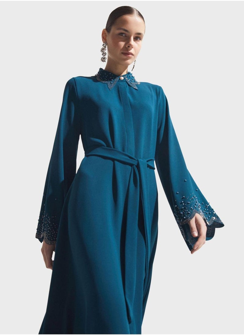 JUNE Embellieshed Belted Maxi Dress - Image 5