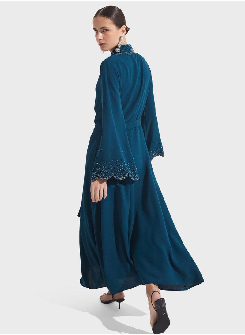 JUNE Embellieshed Belted Maxi Dress - Image 2