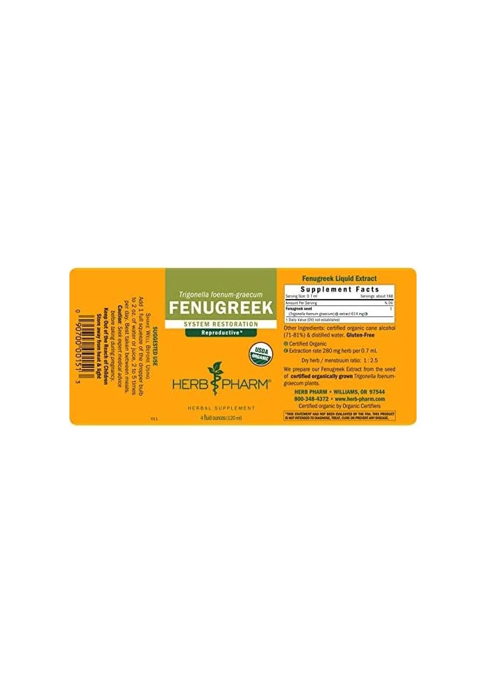 Herb Pharm Organic Fenugreek Extract - 4 Oz Liquid Supplement for Reproductive Health - Image 2