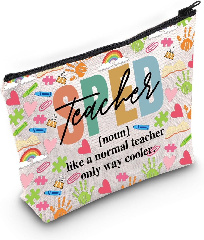 Gzrlyf Gzrlyf Sped Teacher Makeup Bag Autism Awareness Special Education Teacher Gifts Iep Gift Thank You Gift Special Ed Cosmetic Bag (SPED teacher noun)