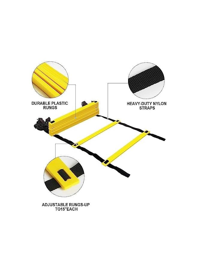 PROMASS Agility Ladder 8 Rung 4 Meters For Speed Agility Training & Quick Footwork Exercise-Em-9334-Yb  - Image 4