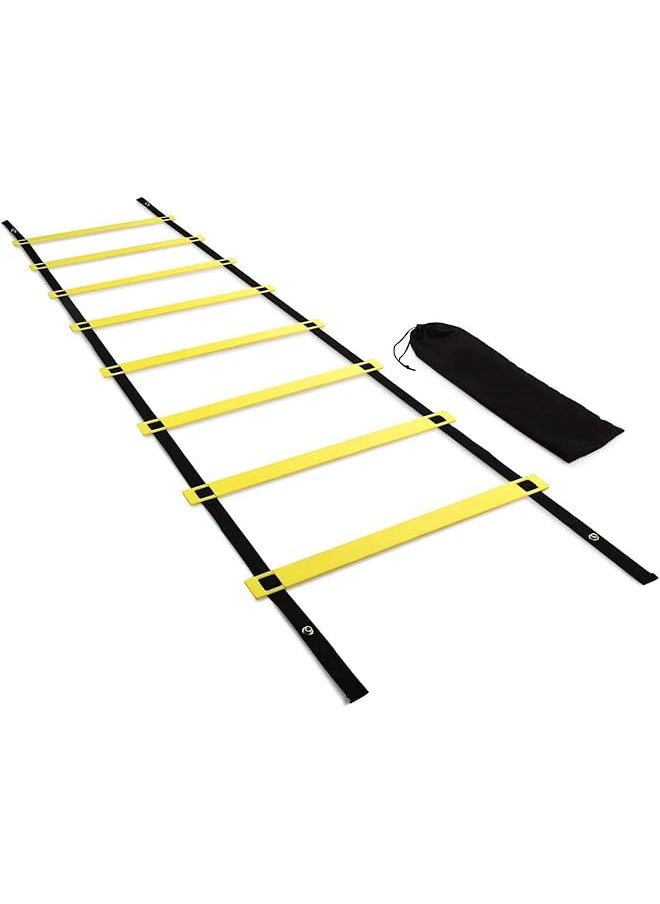 PROMASS Agility Ladder 8 Rung 4 Meters For Speed Agility Training & Quick Footwork Exercise-Em-9334-Yb  - Image 1