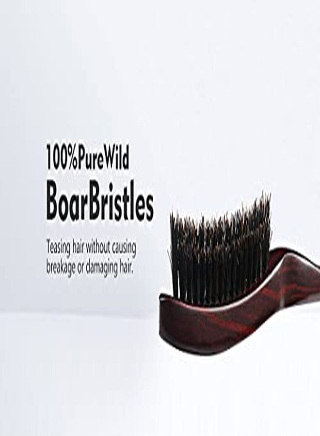 Perfehair Boar Bristle Teasing Hair Brush With Wooden Handle 3 Row Slim Backcombing Brush 8.8 Inch - Image 2