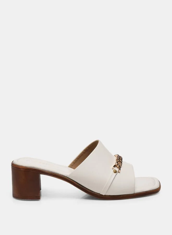 GNIST GNIST Chain Embellished Block Heel Sandals