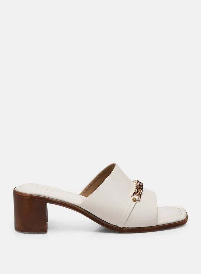 جنيست Chain Embellished Block Heel Sandals by Styli