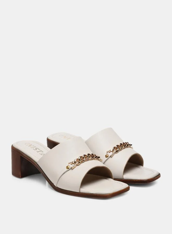 جنيست Chain Embellished Block Heel Sandals by Styli