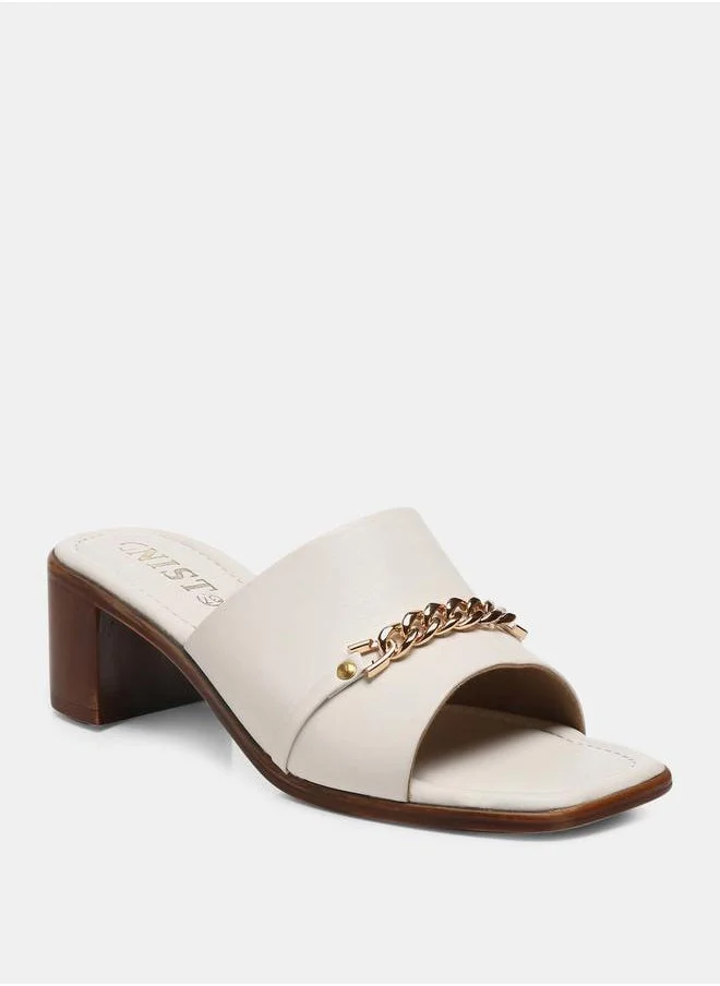 GNIST Chain Embellished Block Heel Sandals by Styli
