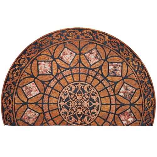 CHICHIC Entrance Door Mat Large 24 x 36 Inch Entry Way Doormat Front Door Rugs Outdoors Heavy Duty Welcome Mat Non Slip Rubber Back Low Profile for Garage, Patio, High Traffic Area, Orange - Image 1