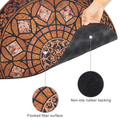 CHICHIC Entrance Door Mat Large 24 x 36 Inch Entry Way Doormat Front Door Rugs Outdoors Heavy Duty Welcome Mat Non Slip Rubber Back Low Profile for Garage, Patio, High Traffic Area, Orange - Image 4