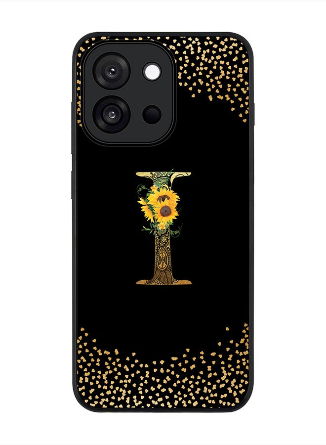 Stylizedd For OnePlus 13s / 13T Case,Slim fit Camera Protection, Shockproof Thin Phone cover  - Custom Floral Monogram - I ( Black )