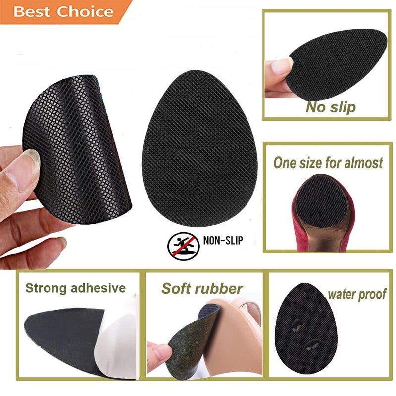 Feeke Non Slip Shoes Pads Self-Adhesive Shoe Grips Rubber Anti-Slip Shoe Grips Sole Stick Protector (Black-5Pairs) - Image 3