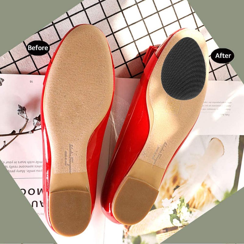 Feeke Non Slip Shoes Pads Self-Adhesive Shoe Grips Rubber Anti-Slip Shoe Grips Sole Stick Protector (Black-5Pairs) - Image 2