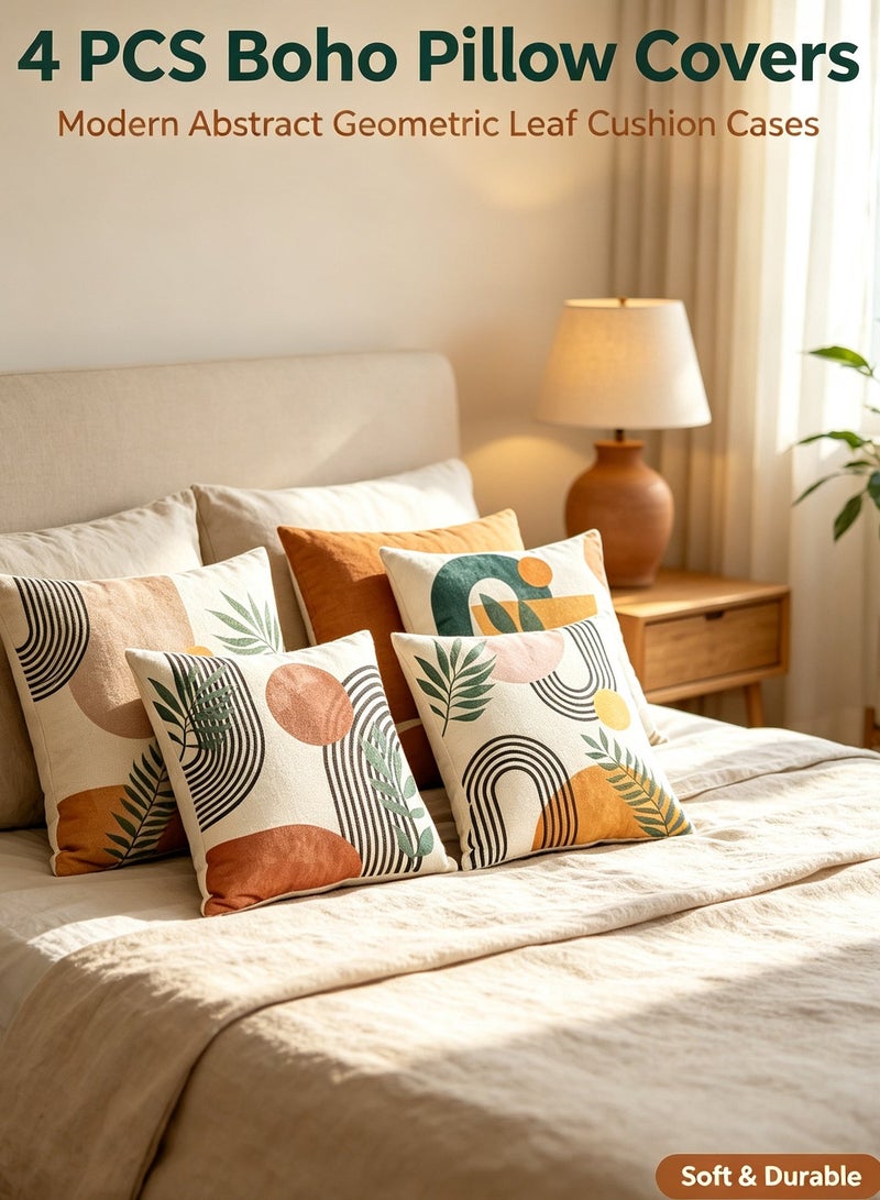 Bukela Pillow Covers for Home Decor Throw Pillowcases Boho Yellow 18" x 18" (Pack of 4) - Image 4
