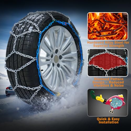 Coco Bird Heavy Duty AutoFixing Snow Chains Tire Chains for Light Truck, SUV & Pickup, Self-Tightening Design for Easy Installation, Titanium Alloy for Superior Durability,Set of 2(HRV-265,Auto-Trac) - Image 3