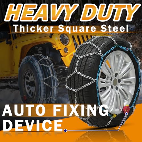 Coco Bird Heavy Duty AutoFixing Snow Chains Tire Chains for Light Truck, SUV & Pickup, Self-Tightening Design for Easy Installation, Titanium Alloy for Superior Durability,Set of 2(HRV-265,Auto-Trac) - Image 2
