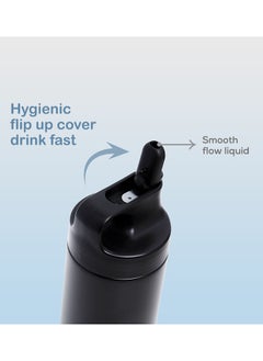 HYDROBREW Double Wall Insulated Sports Water Bottle, Black, 550 ML  - Image 5