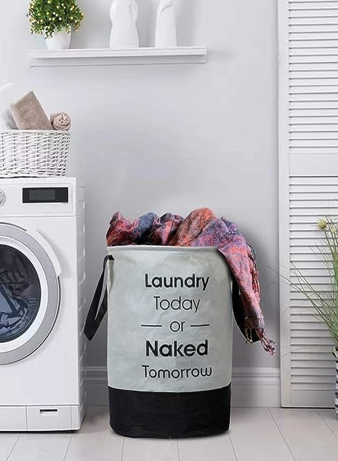 Agroha Printed Waterproof Canvas Laundry Bag, Toy Storage, Laundry Basket Organizer 45L bags With Handle | Cloth Washing Bag (Grey) - Image 4