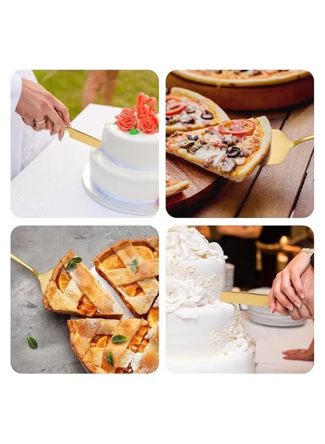 Cake Serving Set, Wedding Cake Knife and Server Set – Stainless Steel Cake Cutting Utensils, Serrated Cake Cutter & Professional Dessert Server for Cake, Cheese, Pie, Pizza - Image 2