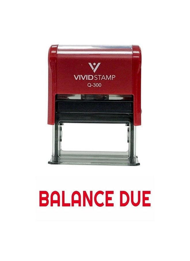 Vivid Stamp Balance Due Self Inking Rubber Stamp (Red Ink) Large  - Image 3