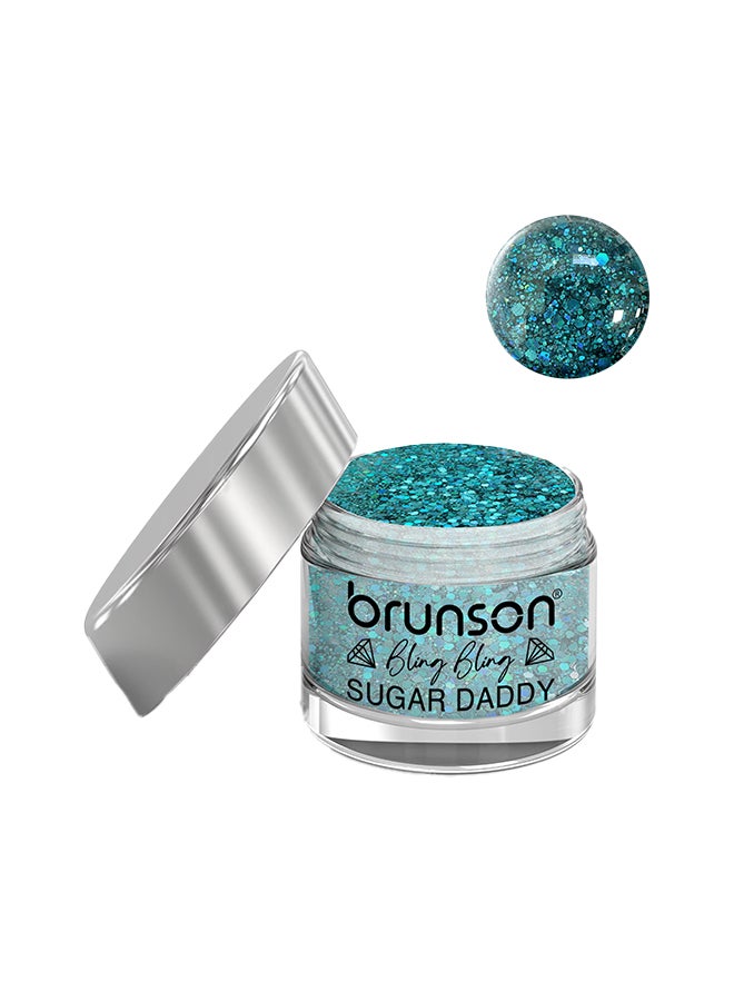 brunson Acrylic Nail Powder DIP And Buff System, Sugar Daddy Glittered 30ml BDA17