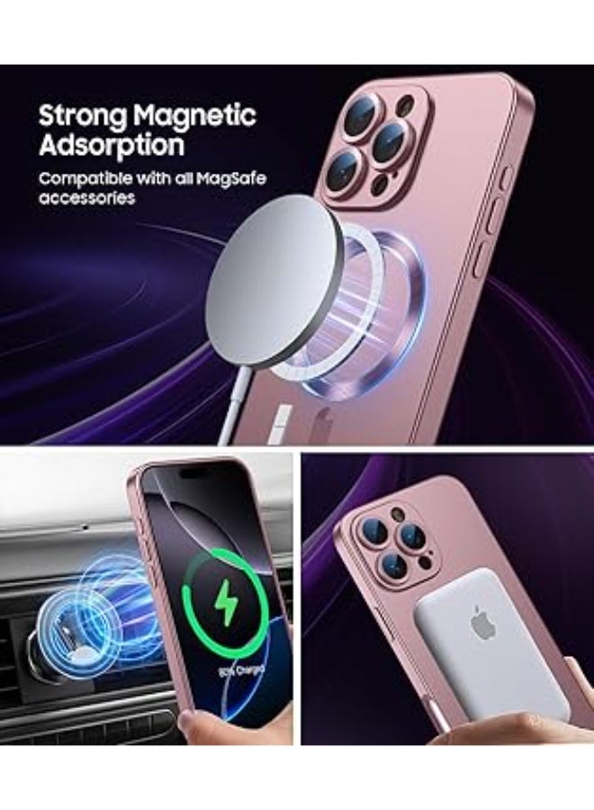 Compatible with Magnetic Case for iPhone 16 Pro Max with Camera Lens Protector,Compatible with Magsafe,Full Protection Slim Anti-Scratch Soft TPU Bumper Phone Case for iPhone 16 Pro Max (Rose Gold) - Image 5