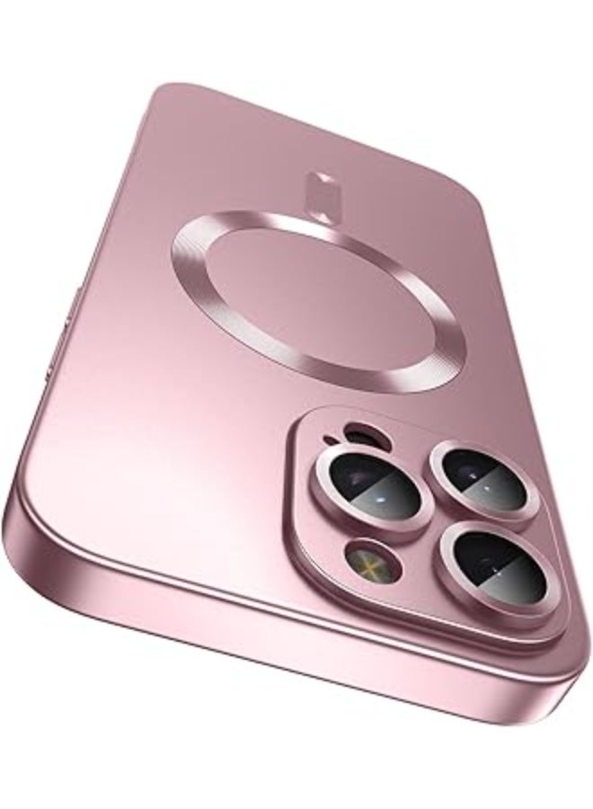 Compatible with Magnetic Case for iPhone 16 Pro Max with Camera Lens Protector,Compatible with Magsafe,Full Protection Slim Anti-Scratch Soft TPU Bumper Phone Case for iPhone 16 Pro Max (Rose Gold) - Image 1