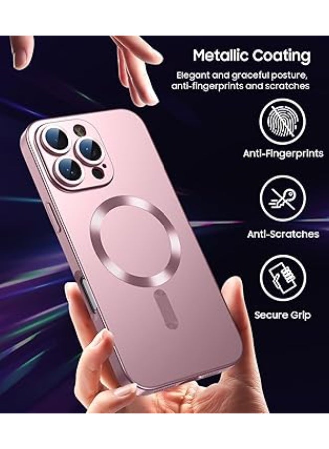Compatible with Magnetic Case for iPhone 16 Pro Max with Camera Lens Protector,Compatible with Magsafe,Full Protection Slim Anti-Scratch Soft TPU Bumper Phone Case for iPhone 16 Pro Max (Rose Gold) - Image 2