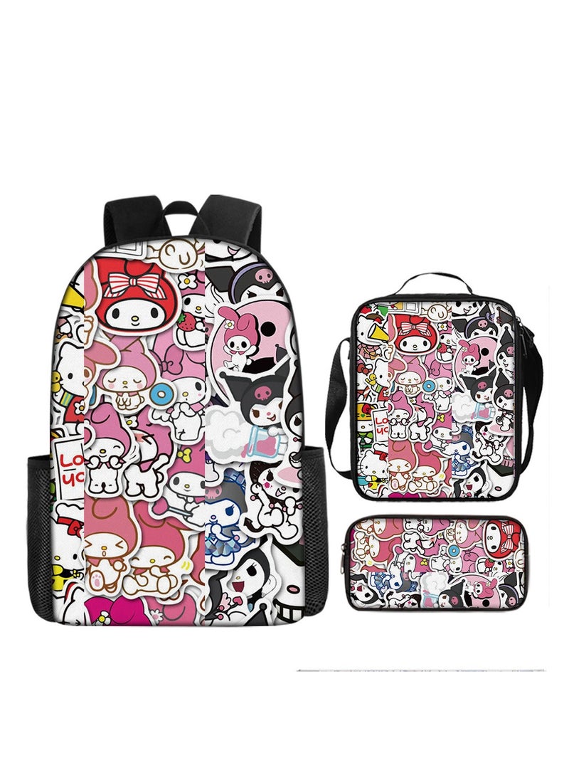 Generic - Cartoon anime backpack for primary and secondary school students, large capacity casual lightweight backpack, cartoon shoulder bag, pencil case, pencil case, and pencil case - Image 1