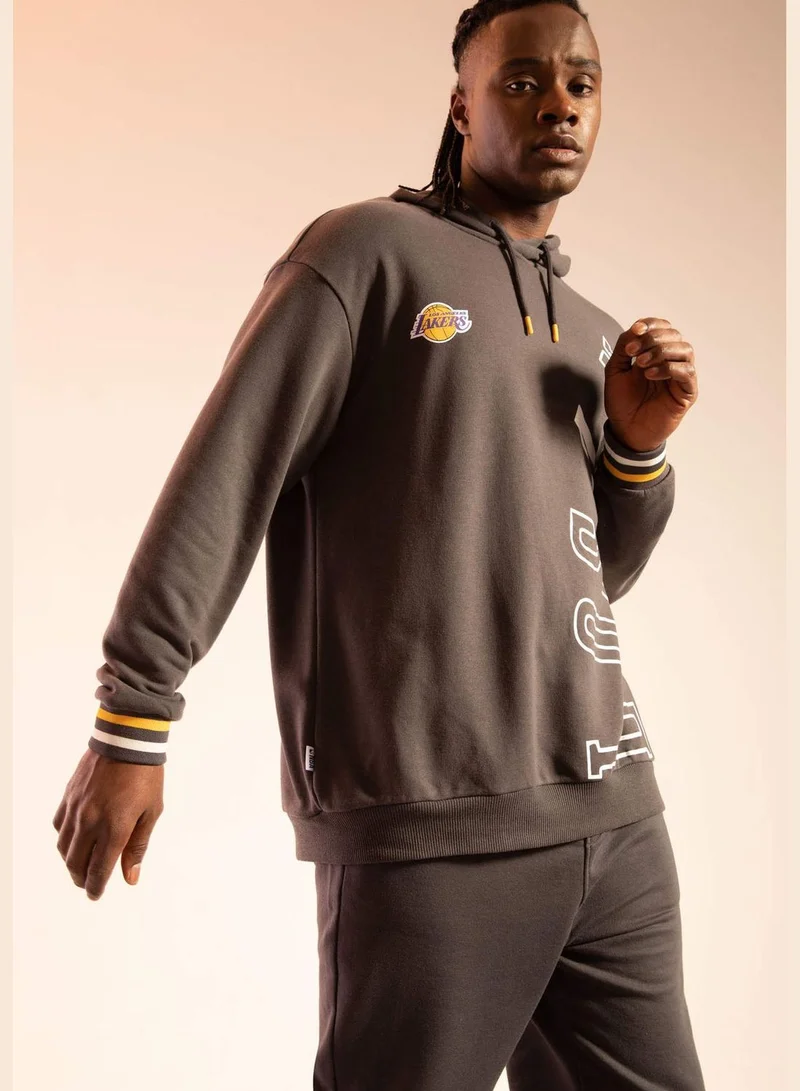 DeFacto Boxy Fit Long Sleeve NBA Lakers Printed Hoodie
