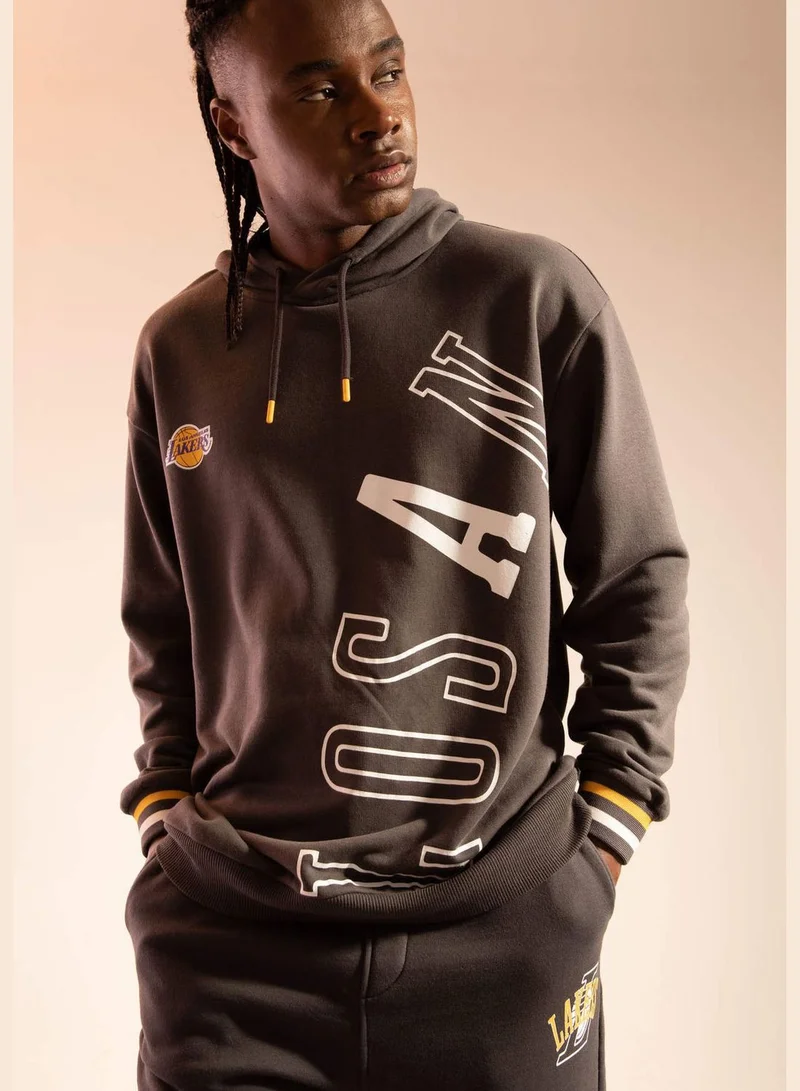 DeFacto Boxy Fit Long Sleeve NBA Lakers Printed Hoodie