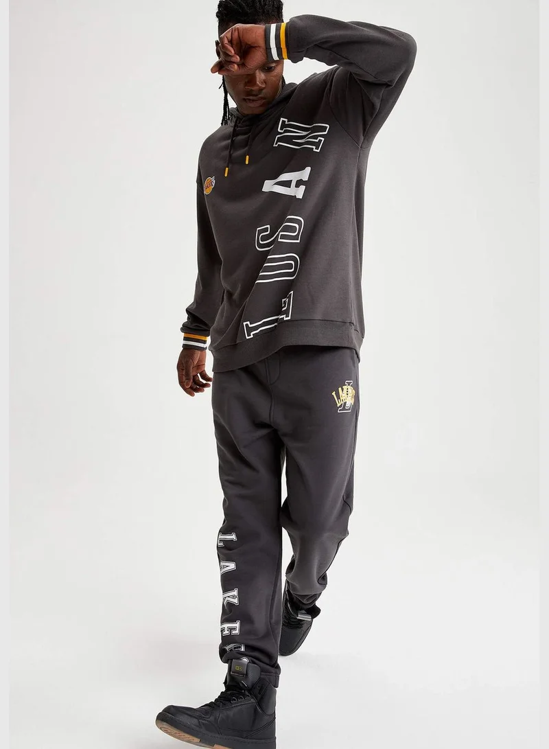 DeFacto Boxy Fit Long Sleeve NBA Lakers Printed Hoodie