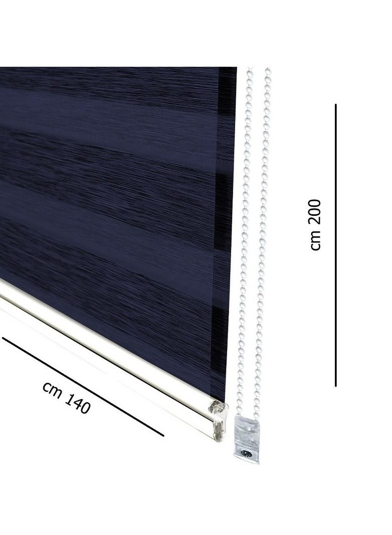Home Gallery Zebra Blinds for Windows 140*200 cm Dark Blue - Image 4