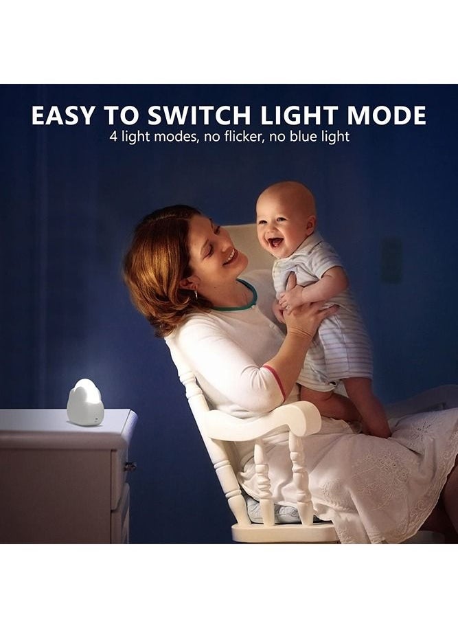 Bebiland LED Baby Night Light with Cloud Shape, 2-Color Dimmable, Portable USB Bedroom Night Light with Silicone Detachable Lanyard, White  - Image 2