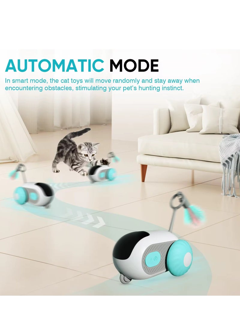 لعبة قطط ذكية تفاعلية | سيارة قطط بالتحكم عن بُعد | تجربة تفاعل جديدة مع الحيوانات الأليفة | أفضل لعبة لتسلية القطط | دوران 360° | تجنب العقبات الذكي - Image 2