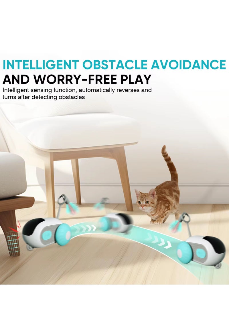 لعبة قطط ذكية تفاعلية | سيارة قطط بالتحكم عن بُعد | تجربة تفاعل جديدة مع الحيوانات الأليفة | أفضل لعبة لتسلية القطط | دوران 360° | تجنب العقبات الذكي - Image 3