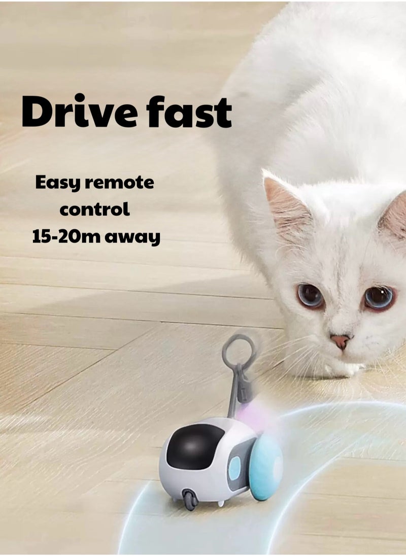Smart Interactive Cat Toy | Remote Control Cat Car | New Pet-Owner Interaction Experience | Ultimate Cat Teasing Toy | 360° Rotation | Intelligent Obstacle Avoidance