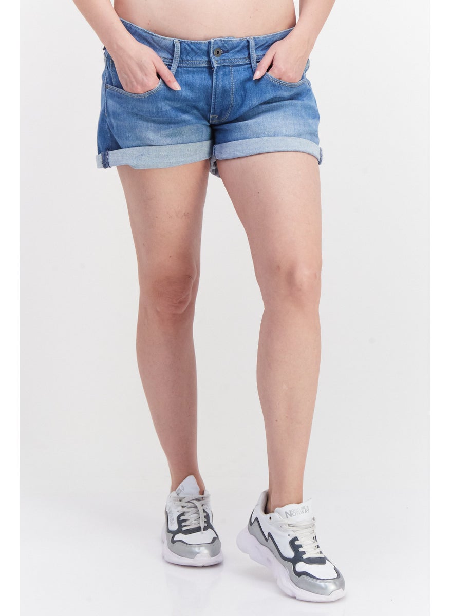 Pepe Jeans Women Boyfriend Solid Denim Short, Blue  - Image 1