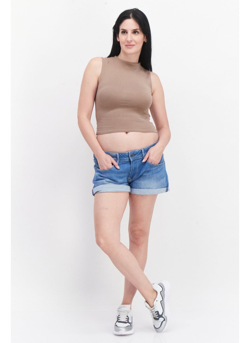Pepe Jeans Women Boyfriend Solid Denim Short, Blue  - Image 3