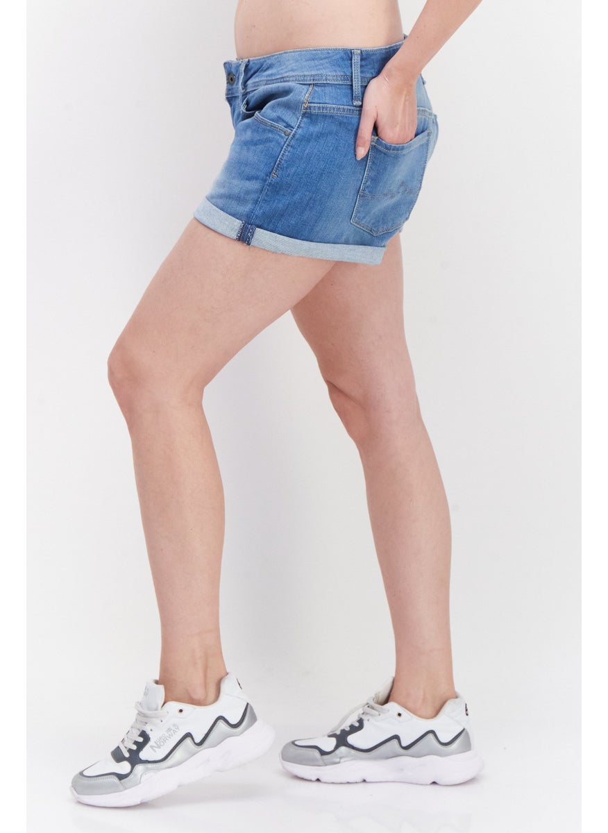 Pepe Jeans Women Boyfriend Solid Denim Short, Blue  - Image 4