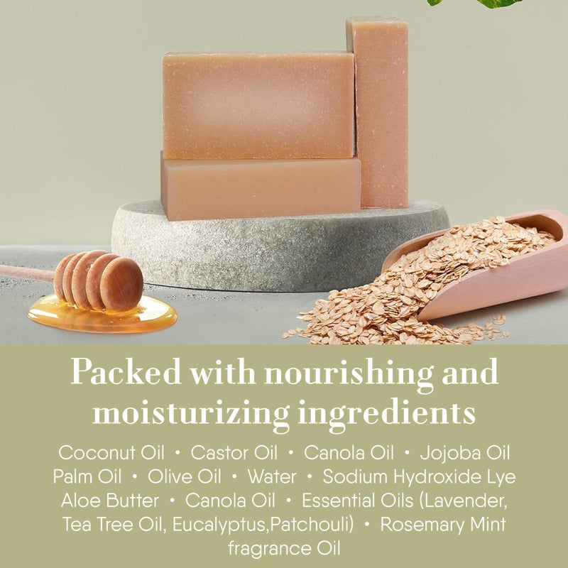 360Feel Oatmeal Honey Shampoo Bar - Nourishing and Moisturizing Anti-Dandruff Oatmeal Soap Bar - Handmade with Essential Oils - Travel Friendly and Compact - Zero Harsh Additives - 3.5 Ounce - Image 4
