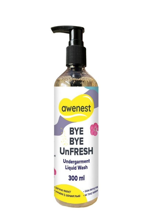 awenest Bye Bye UnFresh Undergarment Liquid Wash Detergent | Plant-based Bioactives | Geranium and Lavender | Removes Tough Stains | No Toxic Residue | Germ Protection - Image 1