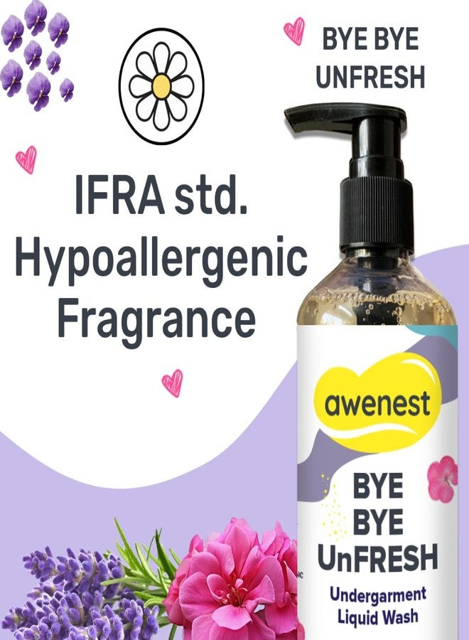 awenest Bye Bye UnFresh Undergarment Liquid Wash Detergent | Plant-based Bioactives | Geranium and Lavender | Removes Tough Stains | No Toxic Residue | Germ Protection - Image 5