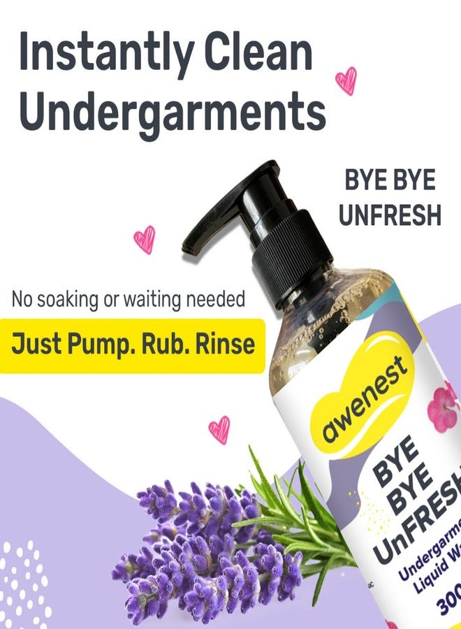 awenest Bye Bye UnFresh Undergarment Liquid Wash Detergent | Plant-based Bioactives | Geranium and Lavender | Removes Tough Stains | No Toxic Residue | Germ Protection - Image 3