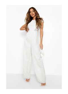 Lace Open Back Wide Leg Jumpsuit