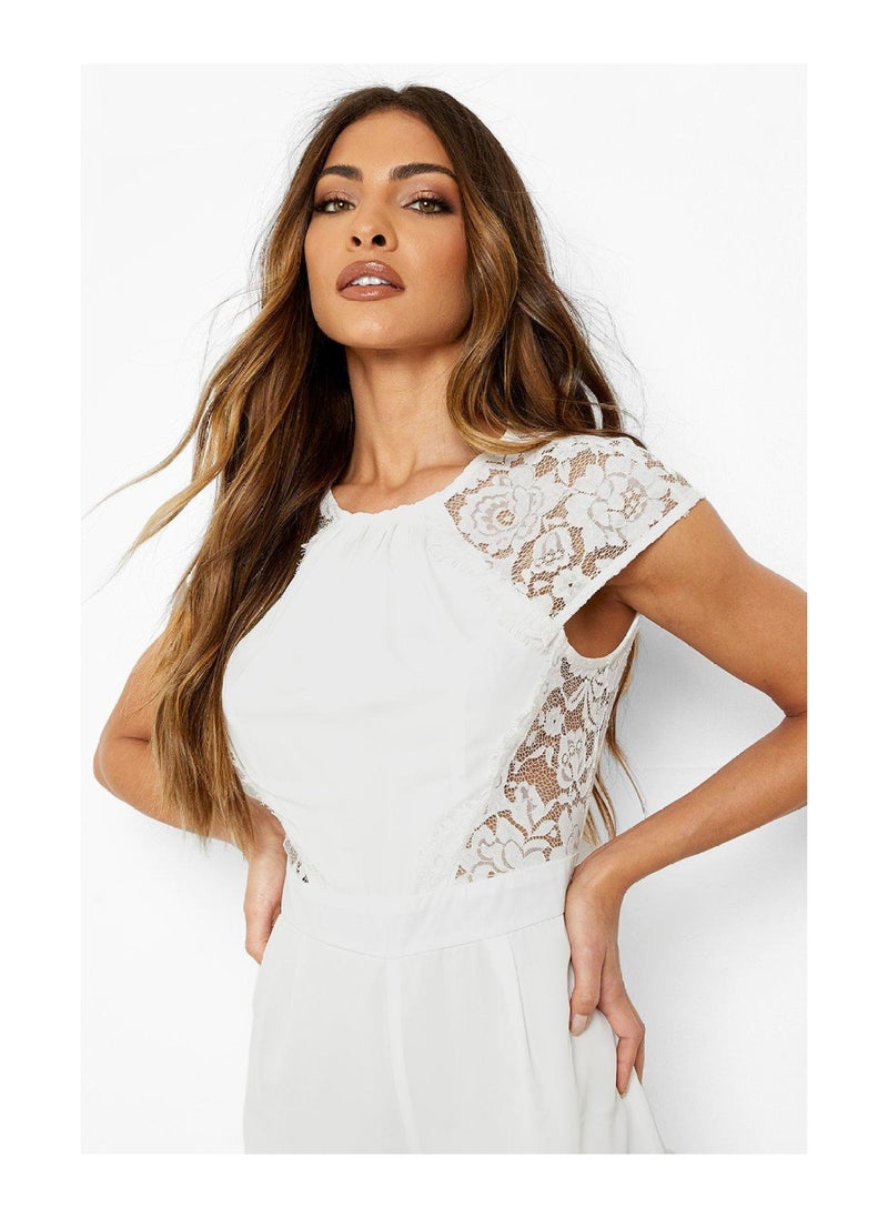 boohoo - Lace Open Back Wide Leg Jumpsuit - Image 1