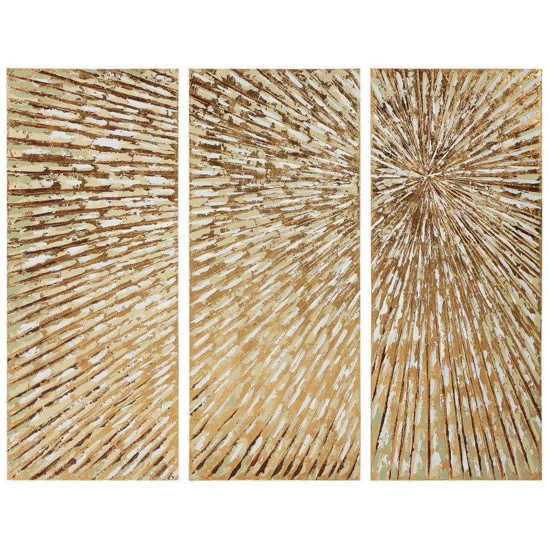 Empire Art Direct Empire Art Direct Abstract Wall Art Textured Hand Painted Canvas by Martin Edwards Triptych 48 x 20 each Sunshine 